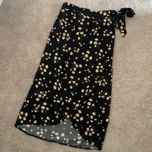 American Eagle Floral Wrap High/Low Skirt